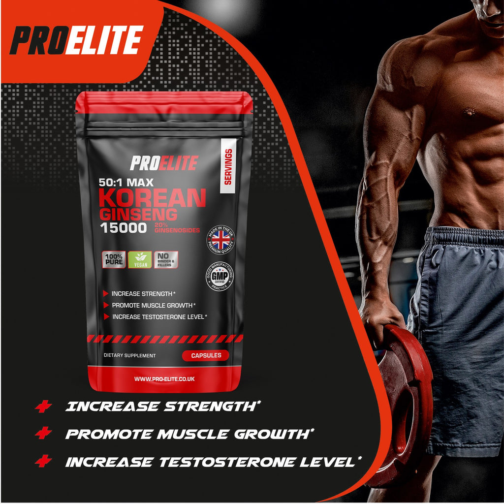 Korean Ginseng Root Extract Powder 15,000Mg Vegan Capsules Panax Ginseng Libido