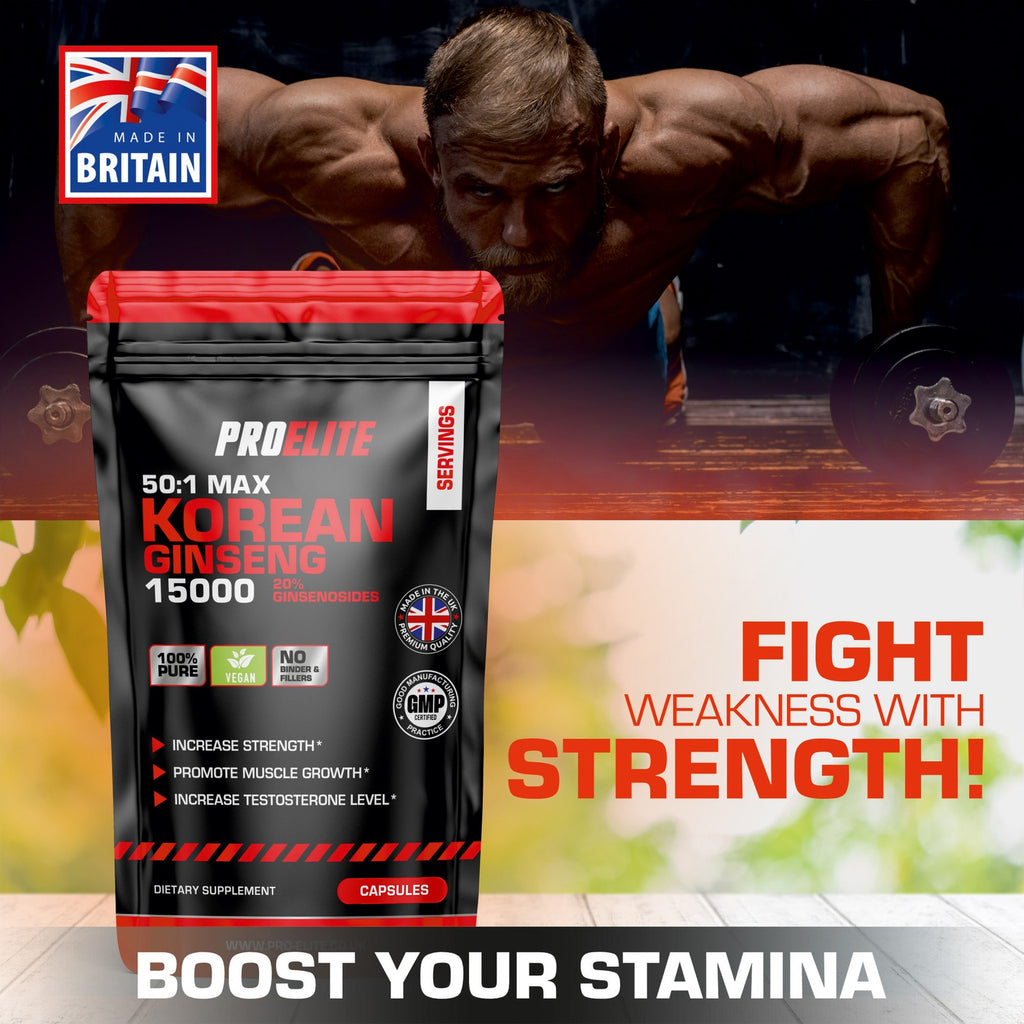 Korean Ginseng Root Extract Powder 15,000Mg Vegan Capsules Panax Ginseng Libido